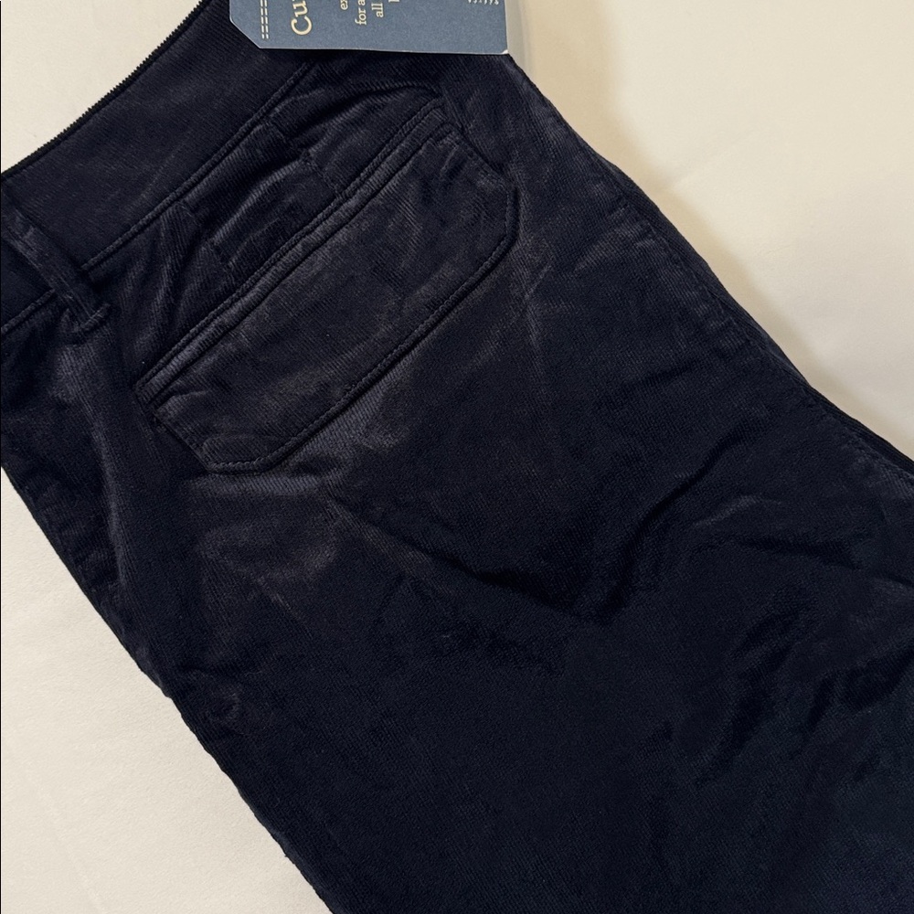 Dark Blue Flared Corduroy Pants - Picture 4 of 4